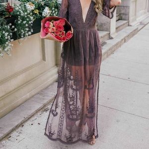 Embroidered Lace Maxi Dress/Romper